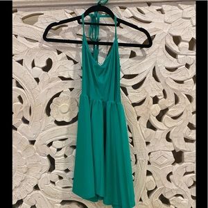 Nylon aquamarine figure skater dress